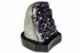 Deep Purple Amethyst Geode With Wood Base - Uruguay #342845-2